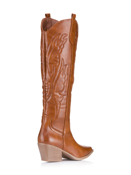 Sweet Shoes Leather Women's Boots Cowboy Camel