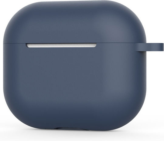Techsuit Case Silicone with Hook in Navy Blue color for Apple AirPods 4