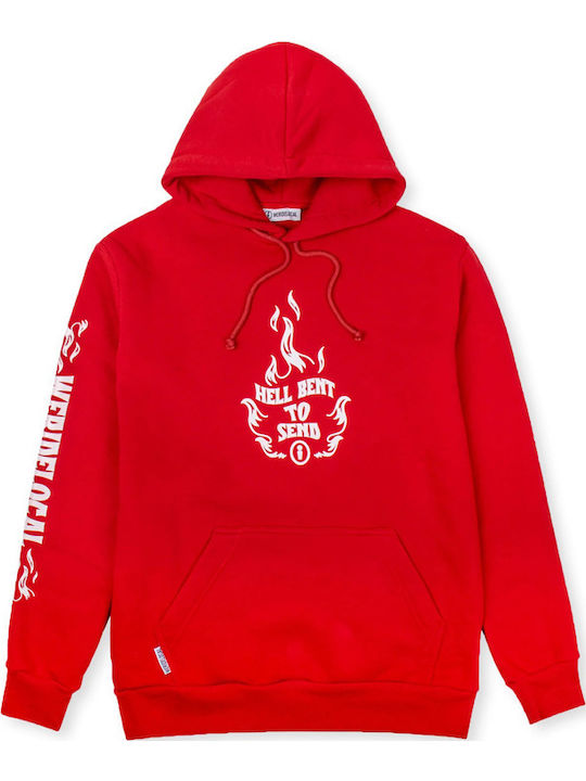 Φούτερ με Κουκούλα Hell Bent Red, Κόκκινο