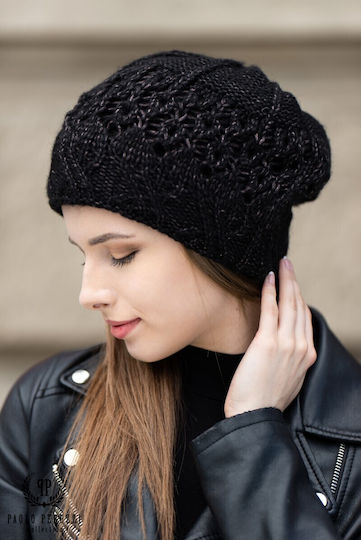 Beanie Frauen Beanie Gestrickt in Schwarz Farbe