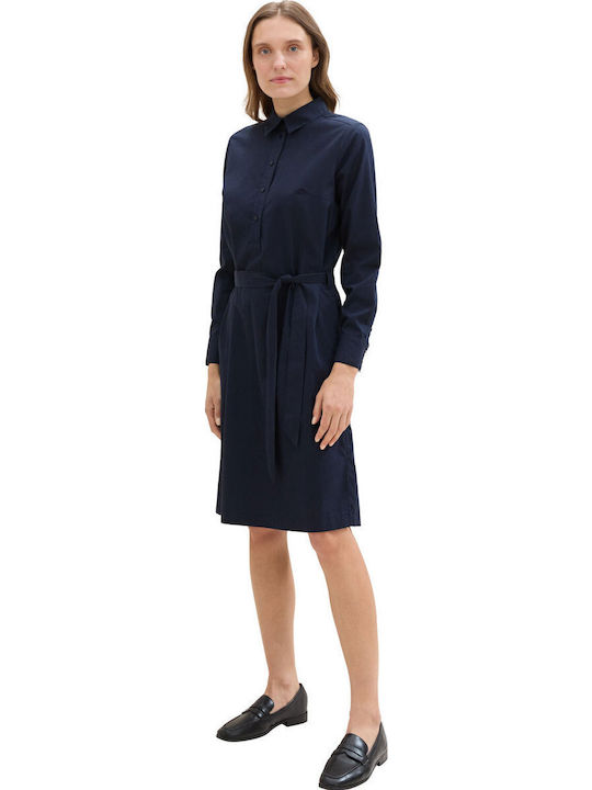Midi Shirt Dress Sky Captain Blue