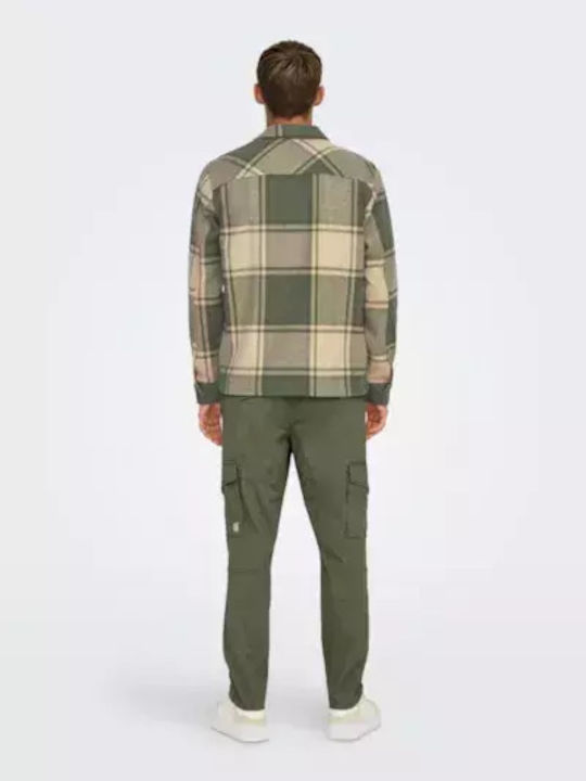 Langärmeliges Overshirt Geprüft Olive Night