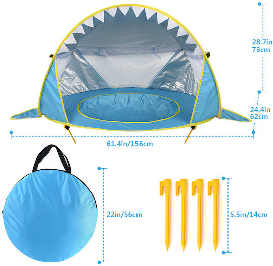 bebeLOGIC Shark Pop Up Kinder Blau