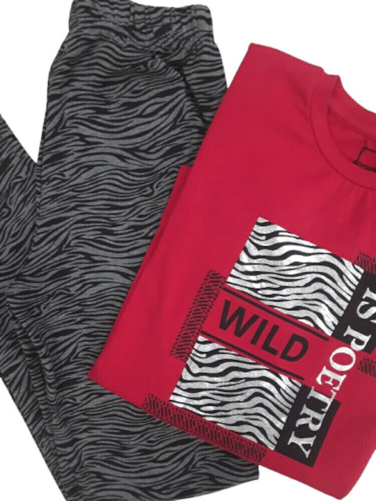 Joyce Wild Trening pentru Copii Set Trening Culoare Full Face Roșu