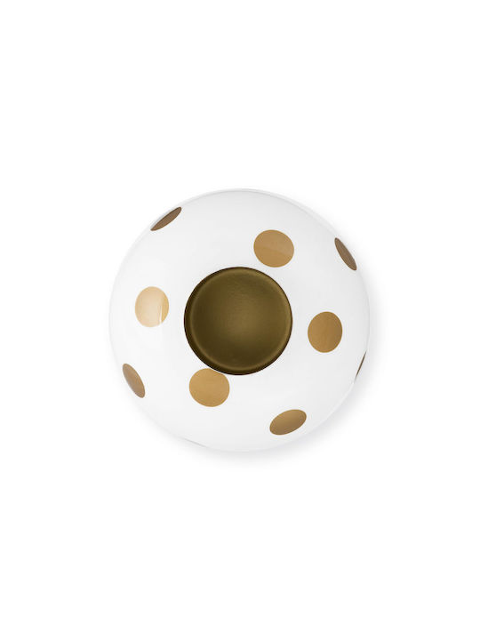 Pip Studio Metallvase Weiß Gold Polka Dot 23cm