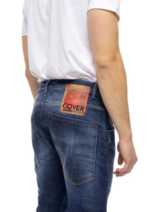 Herren Jeanshose Elastisches Loose Verjüngt Anwendung Dunkelblau