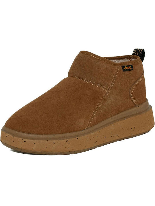 Jeep Footwear Suede Women's Ankle Boots with Fur Tabac Brown