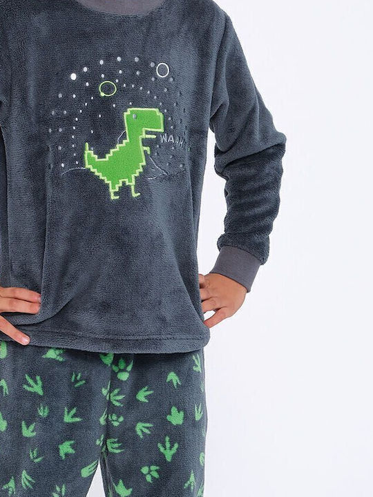 Muydemi Pijama pentru copii De iarnă Fleece Dark Green Muydemi Pijama pentru copii De iarnă Fleece Dark Green