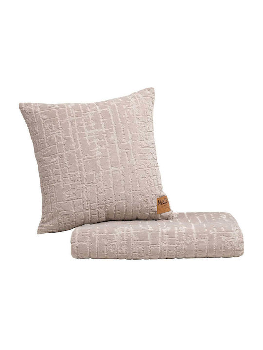 Madi Savanna Armchair Throw Jacquard 180x180cm Beige