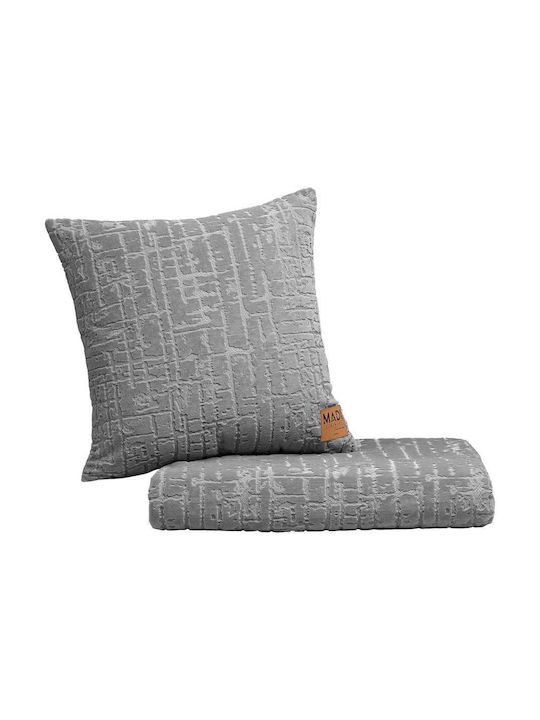 Madi Savanna Sofa Throw 2 Seater Jacquard 180x250cm Grey