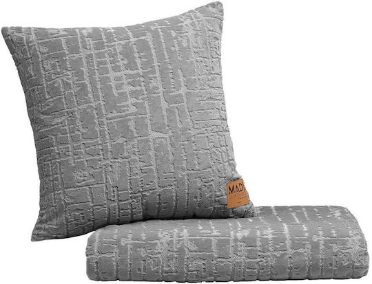 Madi Savanna Ριχτάρι Διθέσιου Καναπέ Ζακάρ 180x250εκ. Grey 21490-01