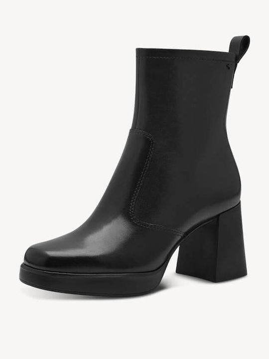 Leder Stiefeletten Damen Schwarz
