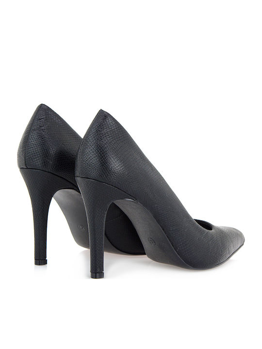 Spitze Zehe Pumps mit Hochem Absatz Schwarz