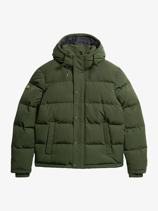 D3 Ovin Everest Short Winter Jacket Puffer Army Green