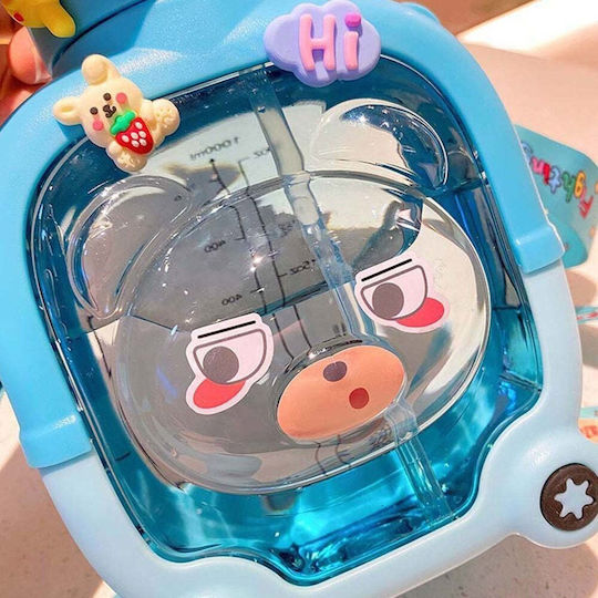 Glasstrohhalm Kinder Flippy Bärenmodell Mit Aufgebrachten Stickern Verstellbarer Riemen Aus Fallfestem Kunststoff 1l Blau 20 x 13 cm