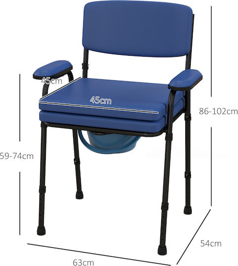 HomCom Toilet Chair with Backrest 713-149V00BU