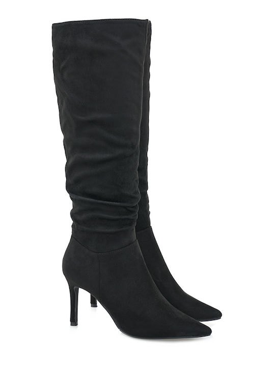 Seven Suede Women's Boots with High Heel Black