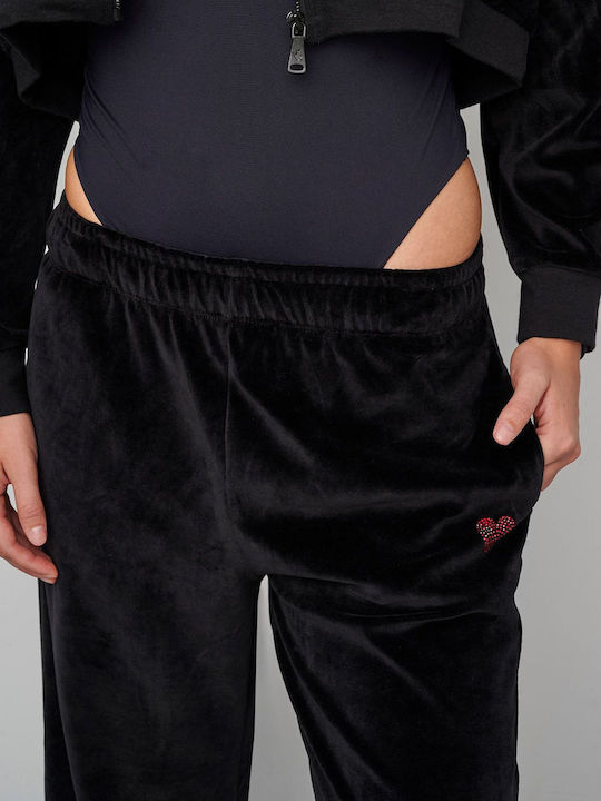 SugarFree Sweatpants Velvet BLACK