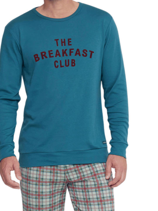 Noidinotte Men's Winter Checked Pajamas Set Cypress