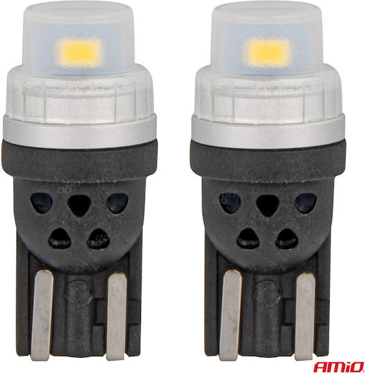 AMiO Lamps Car T10 / W5W LED White 12-24V 2pcs