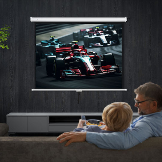 HomCom Οθόνη Προβολής Projector Οροφής με Λόγο Εικόνας 4:3 171x128cm / 84"