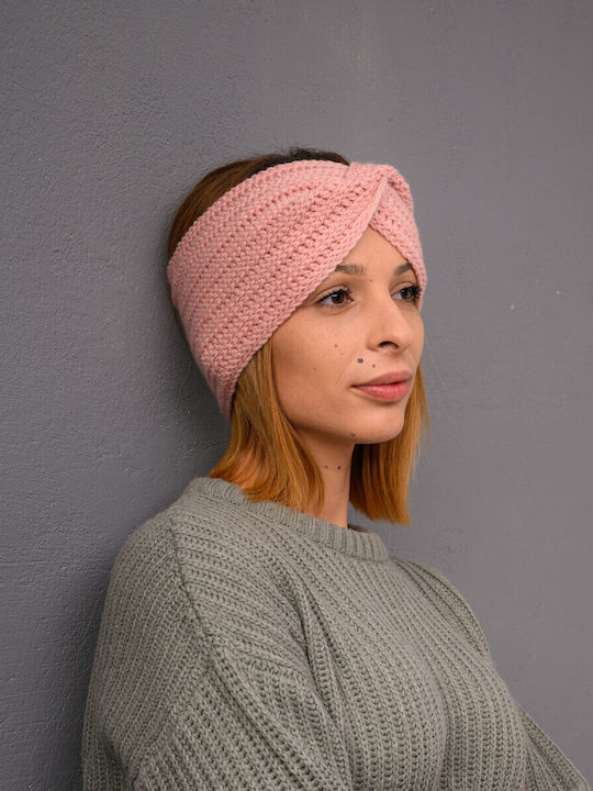 Feminin Bandă pentru cap cu Tricotaj Rib în culoarea Roz