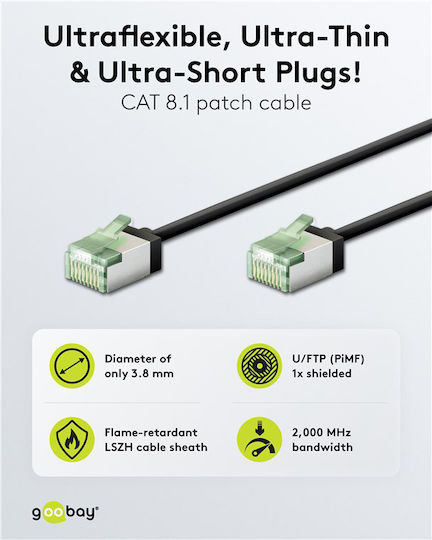 Goobay U/FTP (STP) Cablu de rețea Ethernet 1m Negru 10buc