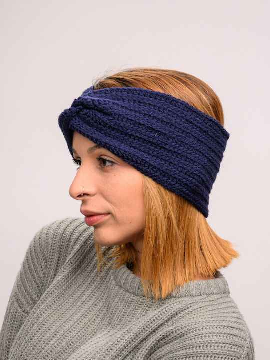 Headband with Rib Knit in Navy Blue color