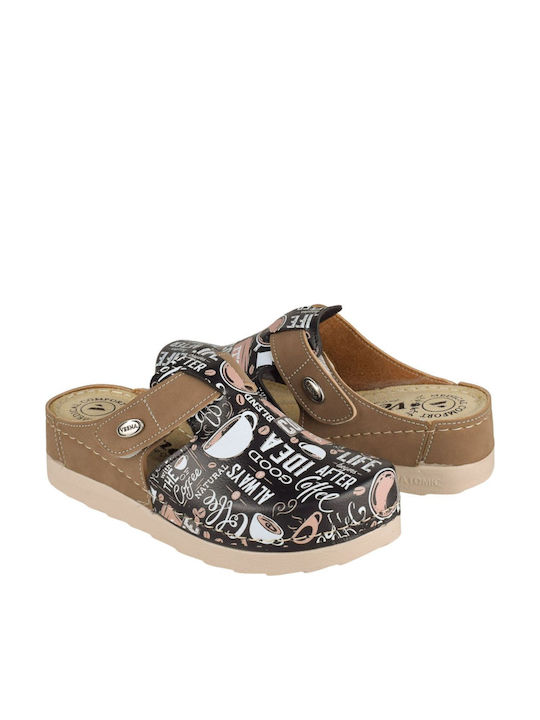 Vesna Damen Anatomisch Clogs Braun