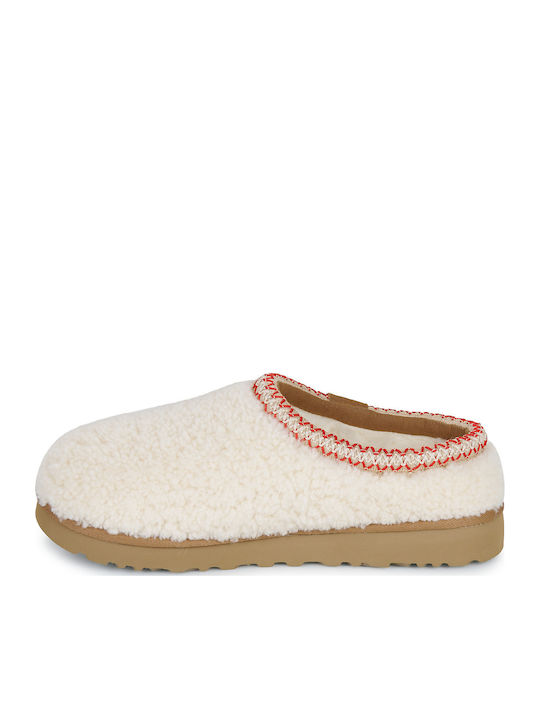 Tasman Maxi Curly Closed Leather Women's Slippers Beige