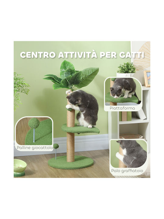 Pawhut Scratching Post Poles Green 40x40x83cm