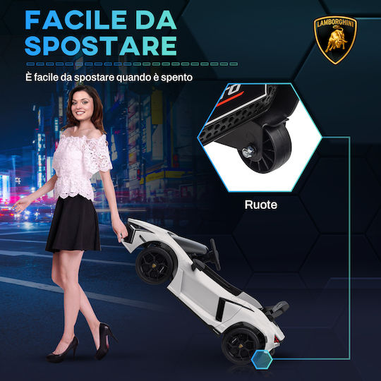Electric One-Seater Car with Remote Control Licensed 12 Volt White