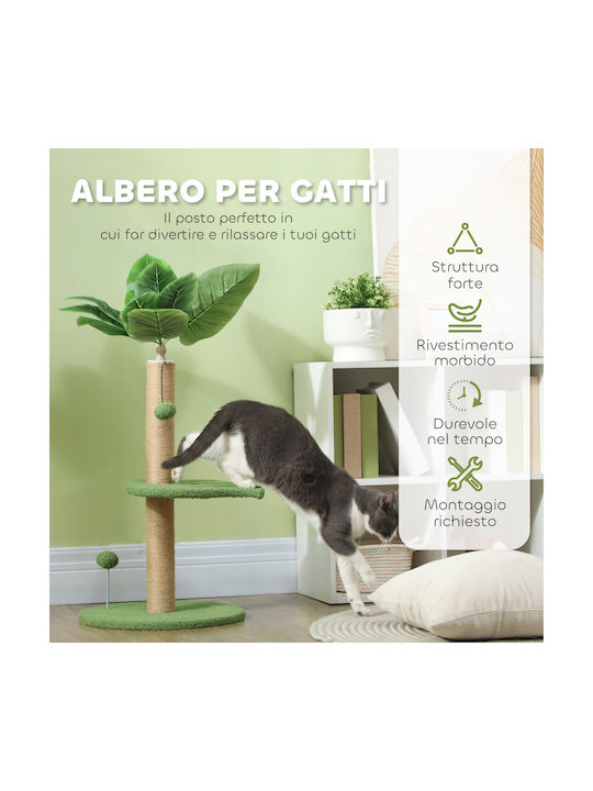 Pawhut Scratching Post Poles Green 40x40x83cm