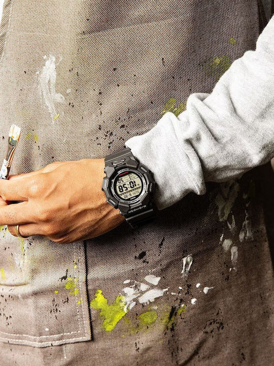 Casio G-shock Ψηφιακό Ανδρικό Ρολόι Χρονογράφος Μπαταρίας με Μαύρο Καουτσούκ Λουράκι