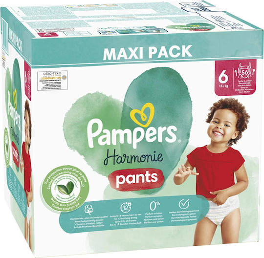 Pampers Памперси гащи Harmonie № 6 за 15+kg 56бр