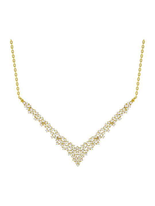 Kiriakos Gofas Set with Necklace & Bracelet from Gold 14K with Stones