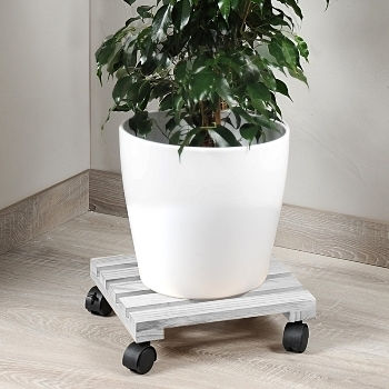 Kesper 69105 Wooden Plant Stand Wheeled 30x8x30cm.