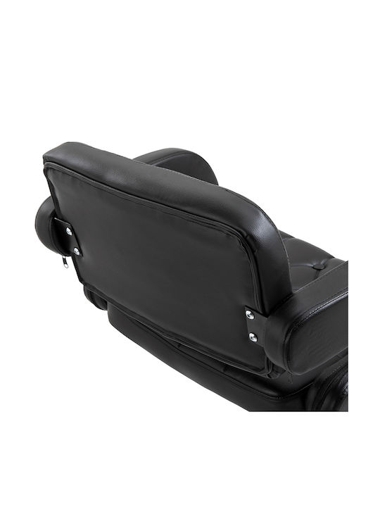 Stool Bar with Back & Adjustable Height Black Synthetic Leather