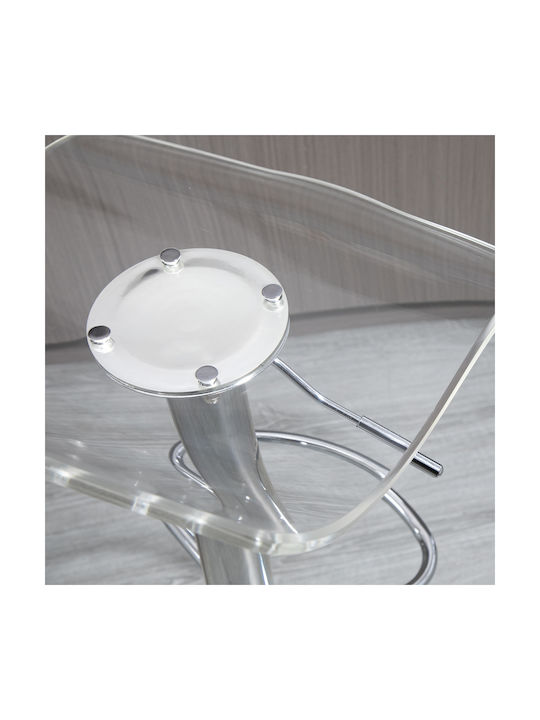 Stool Bar with Back & Adjustable Height Transparent 2pcs