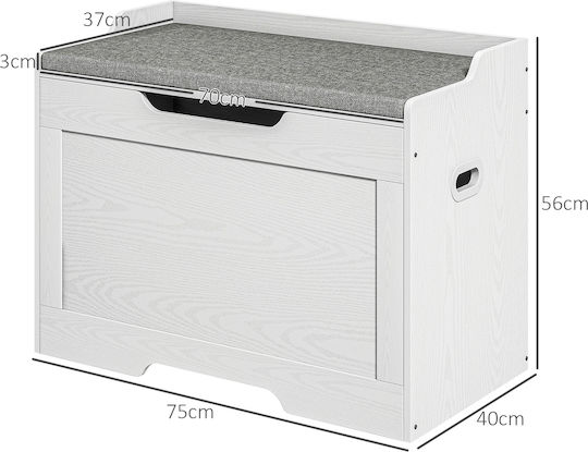 Ντουλάπι Αποθήκευσης από Ξύλο & Ύφασμα Μ75xΠ40xΥ56εκ.
