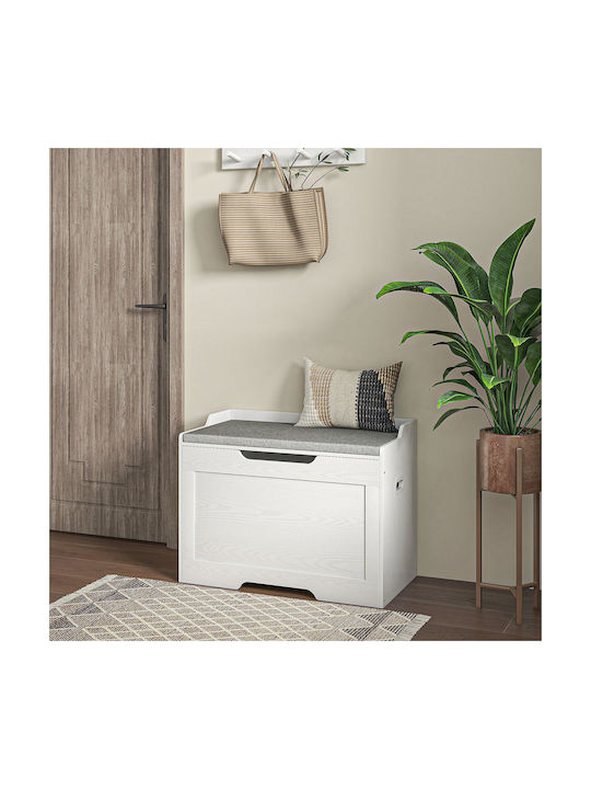 Storage Cabinet Made of Wood and Fabric M75xW40xH56 cm