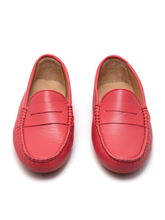 Sider Collection Leather Women's Moccasins in Red Color