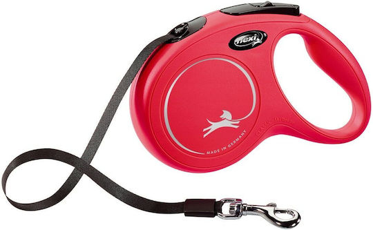 Flexi Hundeleine/Führleine Riemen Classic in Rot Farbe 3m bis zu 12kg