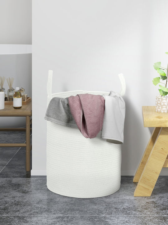 HomCom Καλάθι Απλύτων Υφασμάτινο Πτυσσόμενο 36lt 38x38x45cm Μπεζ