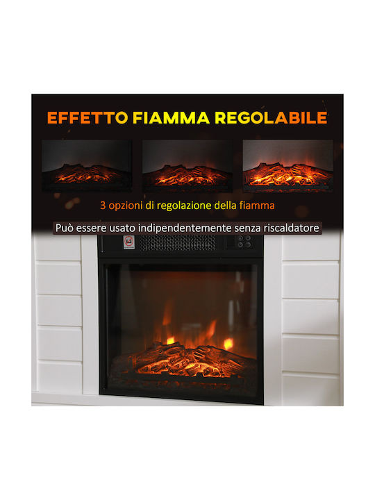 HomCom Под Електрическа печка 1800W 96.5x22см Бял