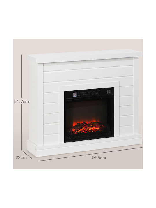 HomCom Под Електрическа печка 1800W 96.5x22см Бял