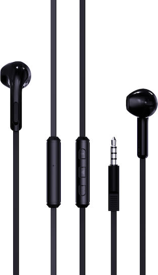 Jes 001021006 In-ear Handsfree Ακουστικά με Βύσμα 3.5mm Μαύρο
