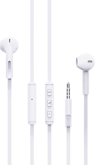 Jes 001021005 In-ear Handsfree Ακουστικά με Βύσμα 3.5mm Λευκό