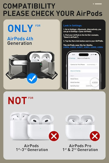 Supcase Husă în culoarea Negru pentru Apple AirPods 4