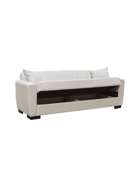 Galaxy Canapea Cu Trei Locuri Pat Cu Spațiu De Depozitare Bej 210x78x78cm E9938,3